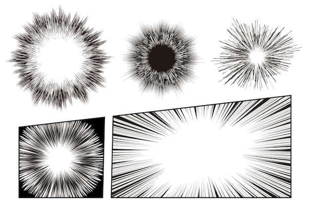 Manga speed line and radial effect for comic scene