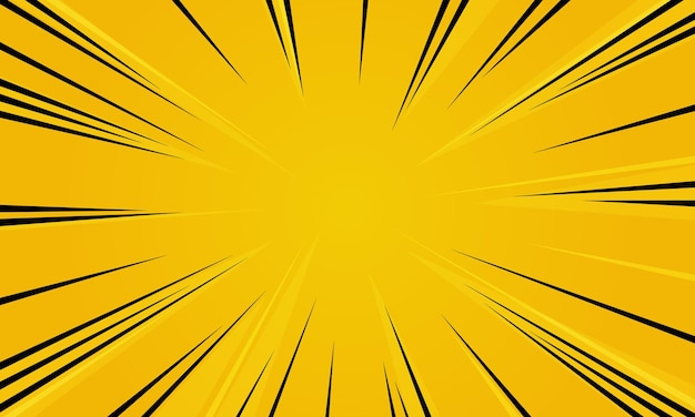 Manga Speed lines comic effect on yellow background