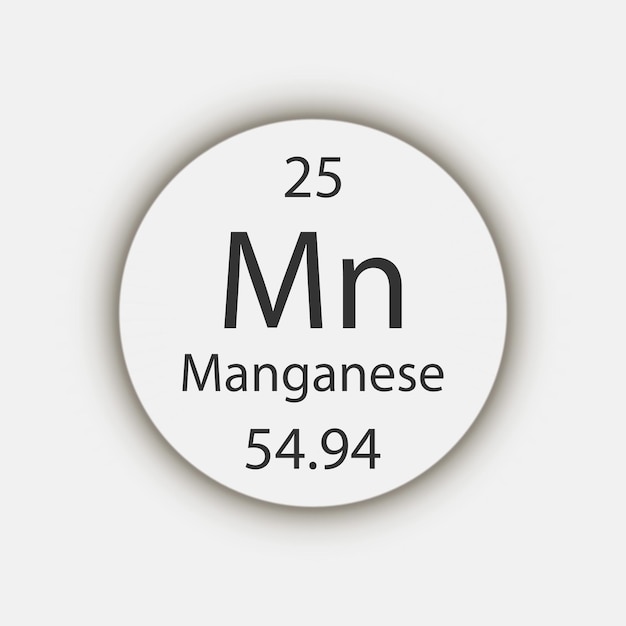 Manganese symbol Chemical element of the periodic table Vector illustration