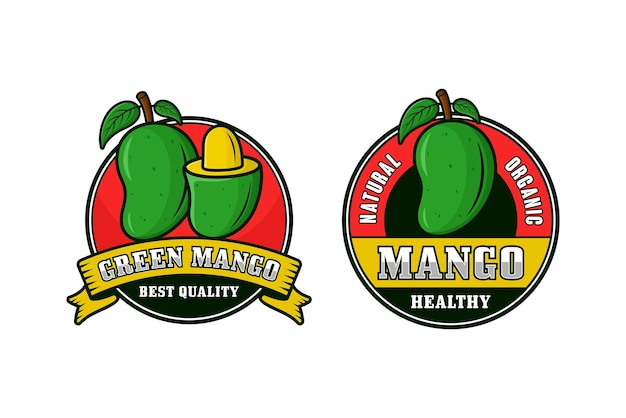 Mango badge label design logo collection