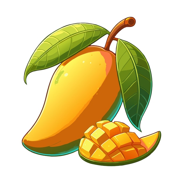 Vector mango clipart vector illustration on white background