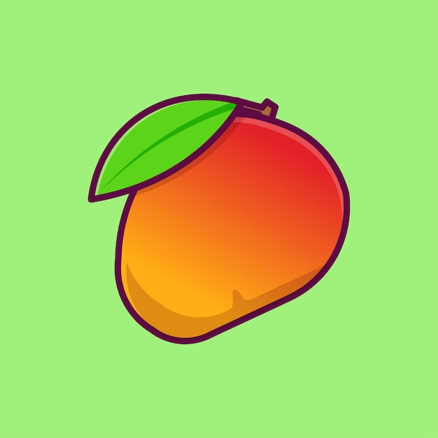 Mango fruit cartoon vector icon illustration