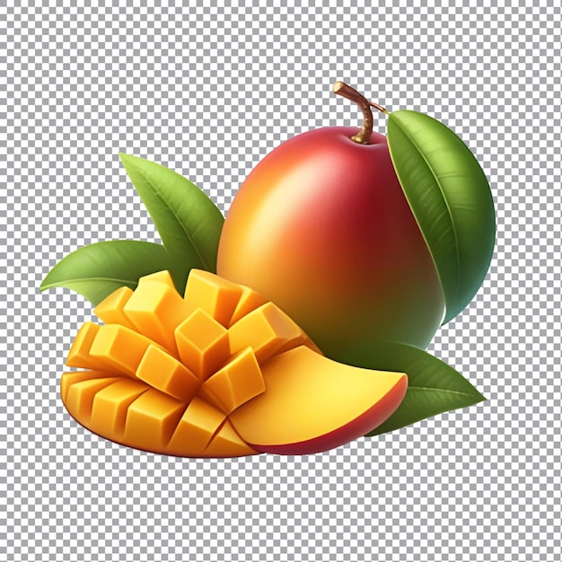 Mango fruit isolated on a transparent background