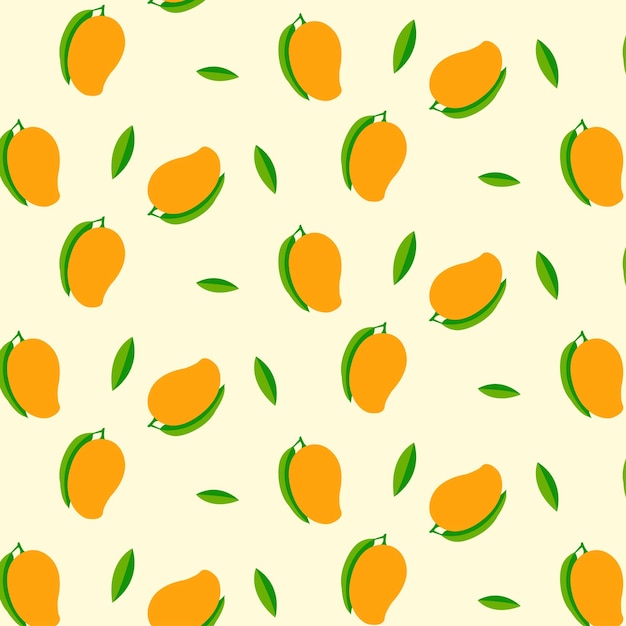 Mango fruit seamless pattern