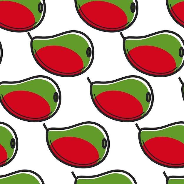 Mango fruit south africa harvest seamless pattern