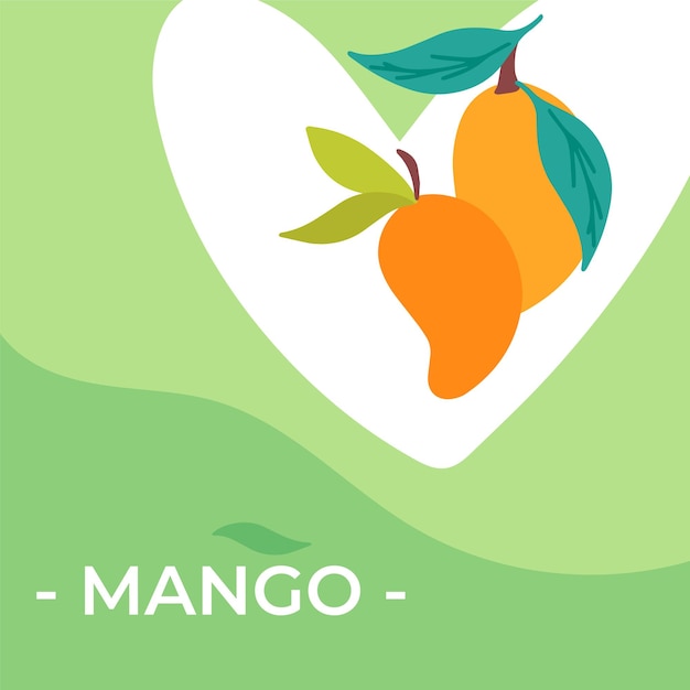 Mango fruit vector design banner Great for advertisement banner package print Green abstract