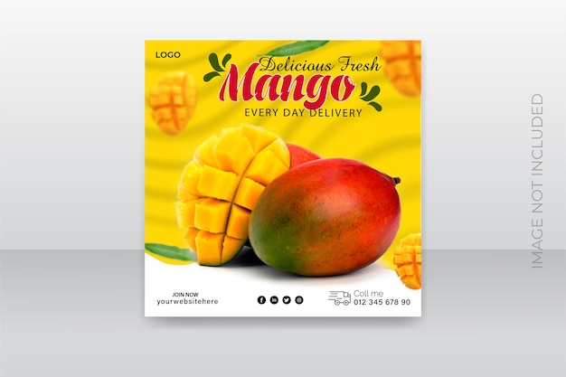 Mango fruite social media post or Instagram banner templet