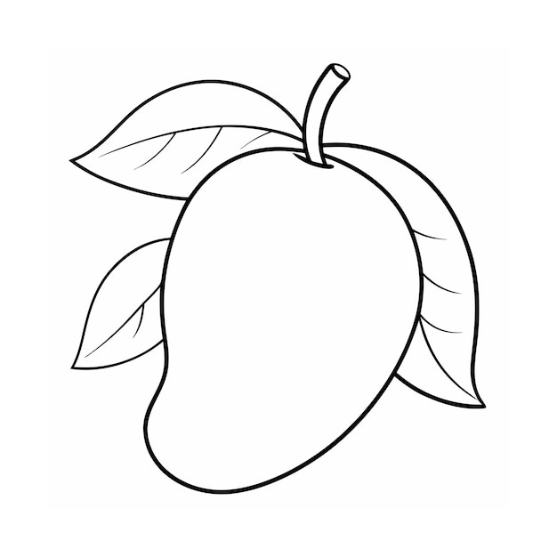 Mango Fruits Coloring Book with Realistic Leaves