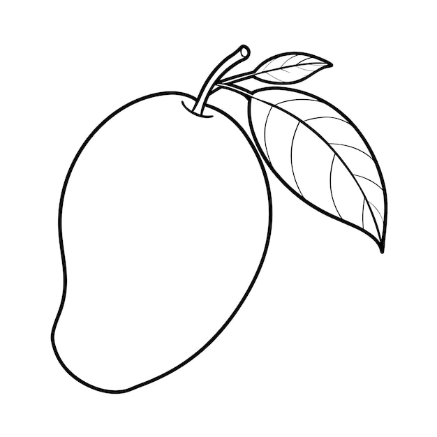 Mango Fruits Coloring Book with Realistic Leaves