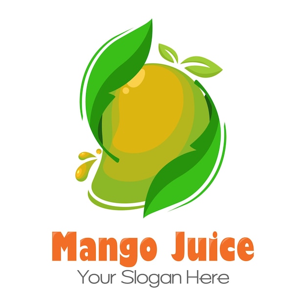 Mango juice logo. Fresh drink design. Your slogan here