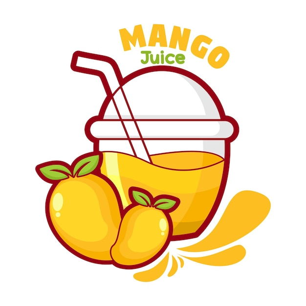 Mango juice logo. Fresh drink design. Your slogan here