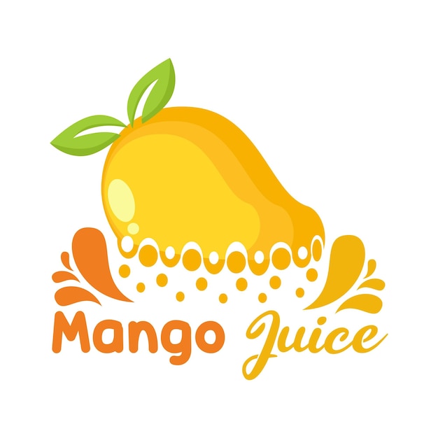 Mango juice logo. Fresh drink design. Your slogan here