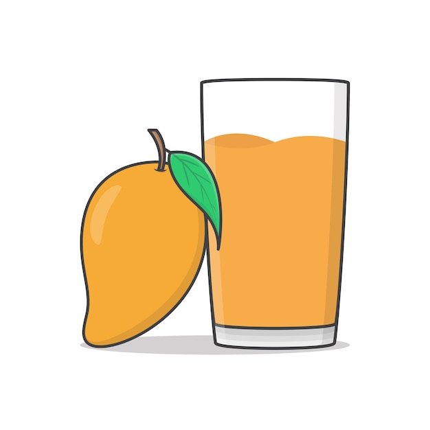 Mango Juice With Mango Icon Illustration