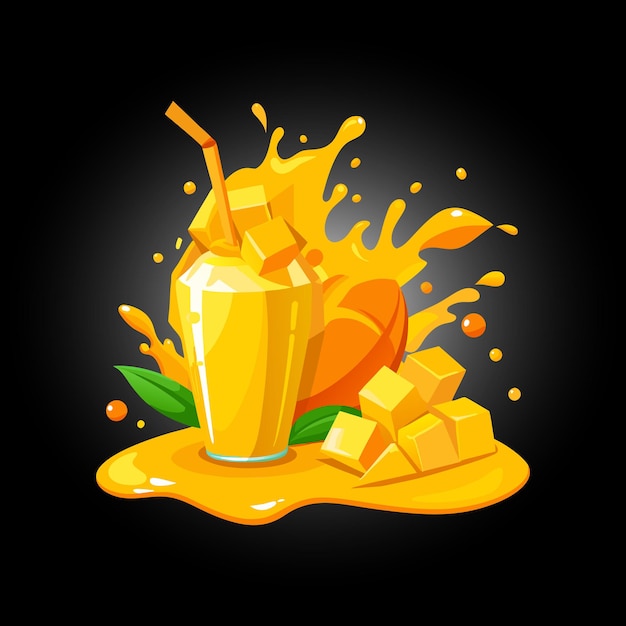 Vector mango liquids splash vector eps file