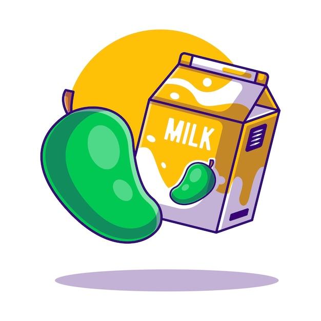 Mango and Milk Box Cartoon Illustrations for World Milk Day