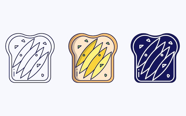 Mango toast illustration icon