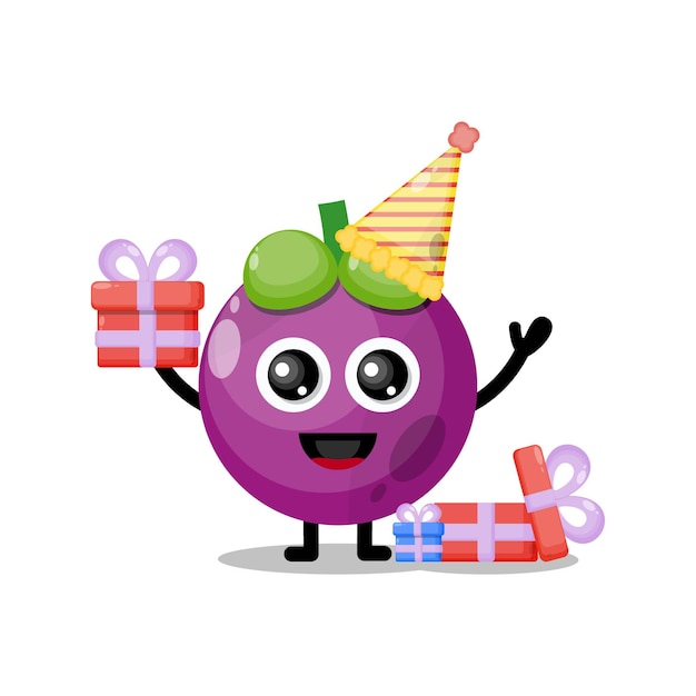 Mangosteen birthday cute character mascot