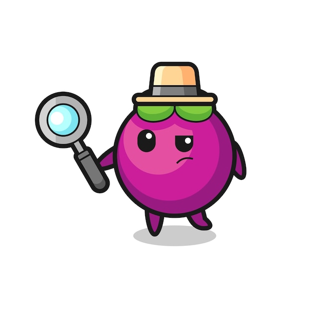 Mangosteen detective character is analyzing a case