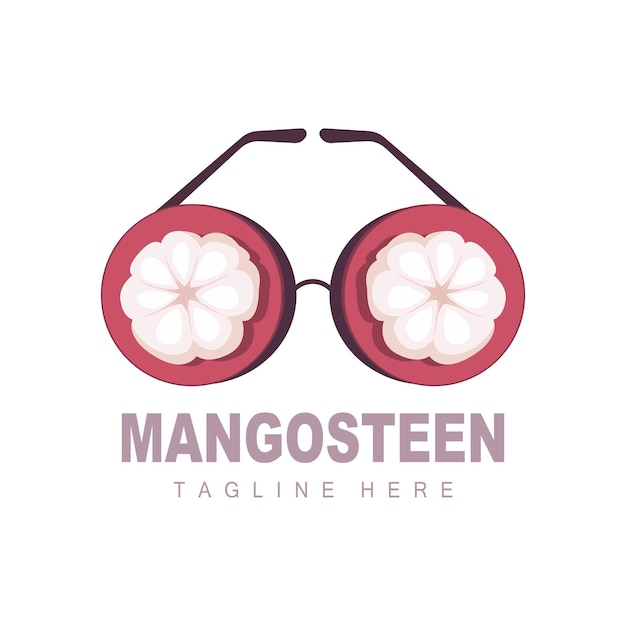 Mangosteen Logo Design Fresh Fruit Vector for Skin Health Fruit Shop Brand Illustration And Natural Skin Medicine