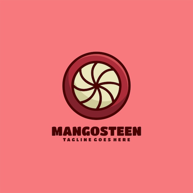 Mangosteen logo design vector illustration