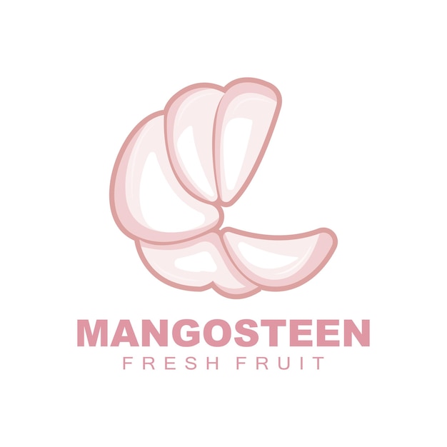 Mangosteen Logo Mangosteen Flesh Illustration Vitamin Rich Fruit Queen Fruit Logo Vector Label Template Design