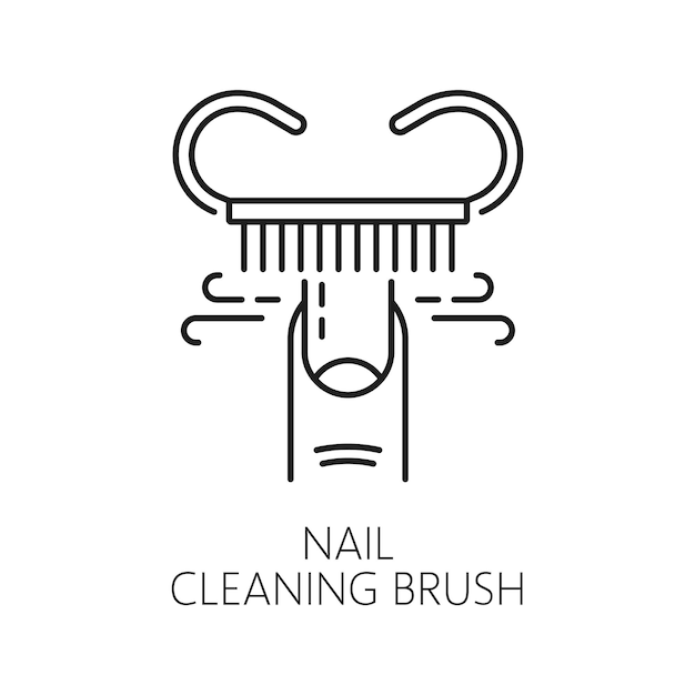 Manicure service icon with nail cleaning brush