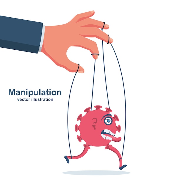 Vector manipulation coronavirus virus on ropes vector