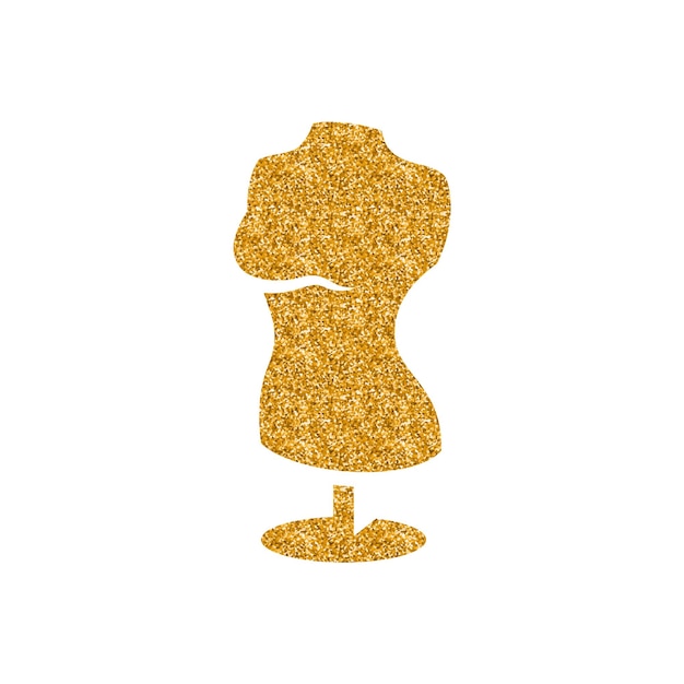 Mannequin icon gold glitter texture vector illustration