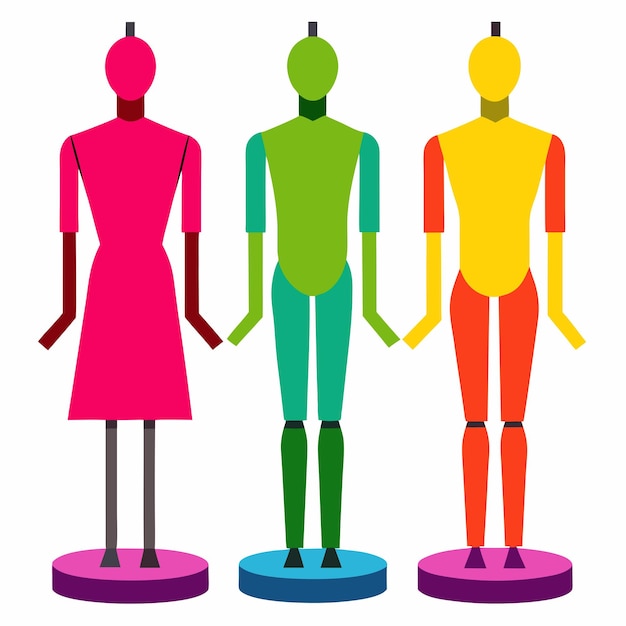 Vector mannequin vector on white background