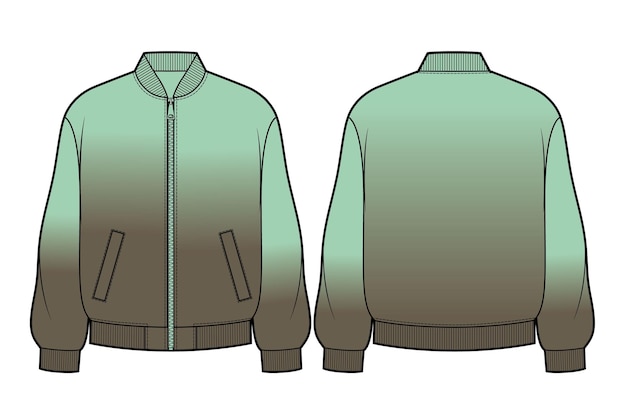 Vector mans bomber jacket with zipper clasp