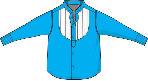 Mans dress shirt clipart flat sketch technical drawing vector illustration template