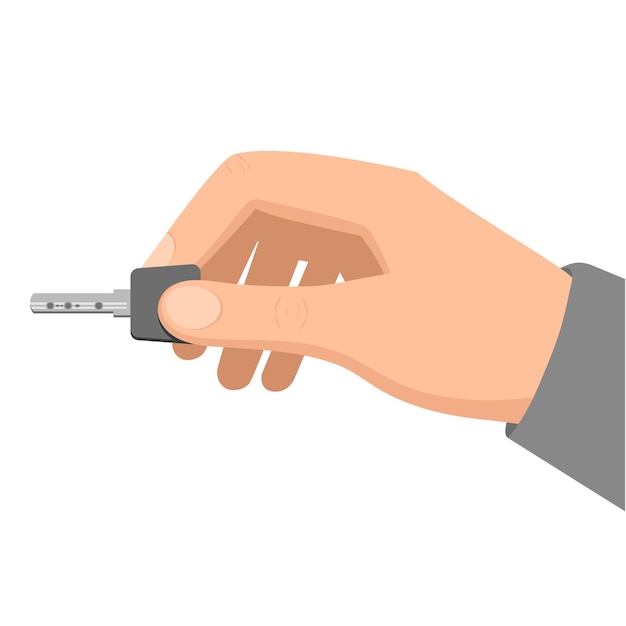 A mans hand holds a key
Vector design element body part in flat style