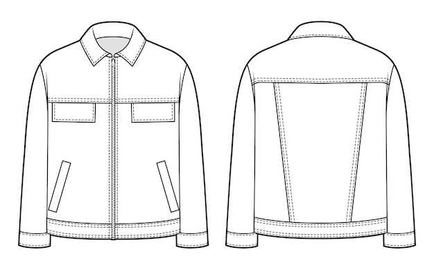 Vector mans jacket with zip down the front