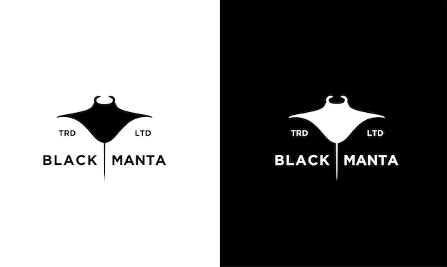 Manta ray vector black logo design isolated white background