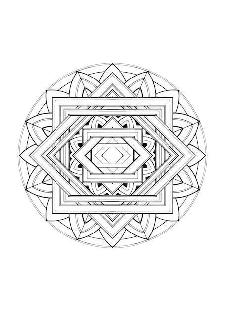 Mantra Mandala, The Meditation art for Adults to coloring Drawing with Hands By Art By Uncle 042