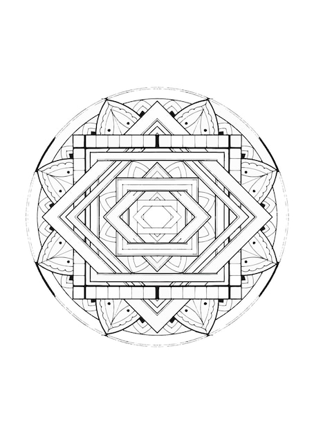 Mantra Mandala, The Meditation art for Adults to coloring Drawing with Hands By Art By Uncle 043