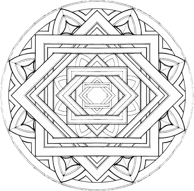 Mantra Mandala, The Meditation art for Adults to coloring Drawing with Hands By Art By Uncle 045