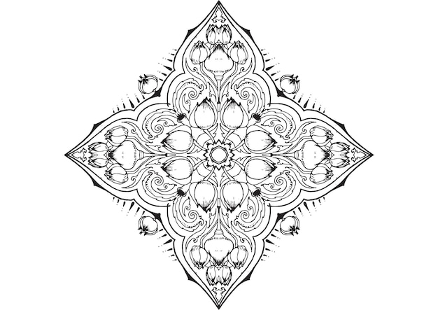 Mantra mandala, the meditation art for adults to coloring drawing with hands by art by uncle 085