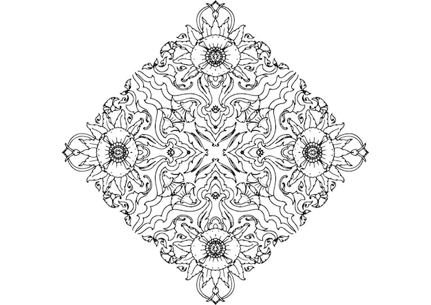 Mantra mandala, the meditation art for adults to coloring drawing with hands by art by uncle 098