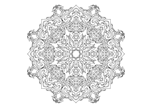 Mantra mandala, the meditation art for adults to coloring drawing with hands by art by uncle 099