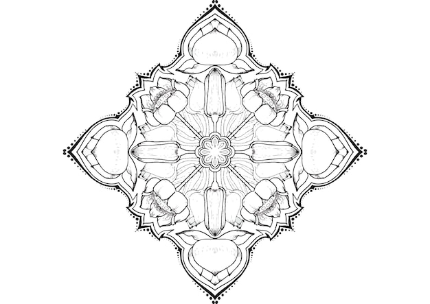 Mantra mandala, the meditation art for adults to coloring drawing with hands by art by uncle 102