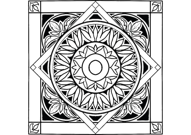 Mantra mandala, the meditation art for adults to coloring drawing with hands by art by uncle 102