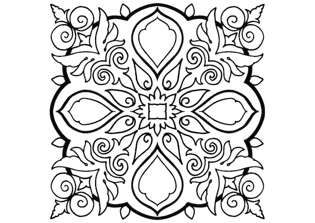 Mantra mandala, the meditation art for adults to coloring drawing with hands by art by uncle 102