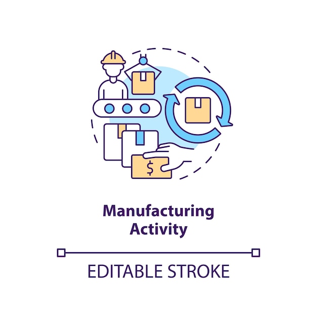 Manufacturing activity concept icon