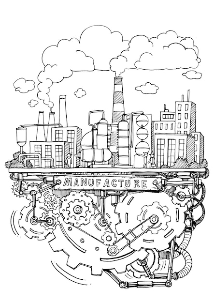 Manufacturing and operation system in factory assembly line handwriting doodle