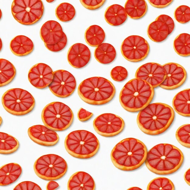 many different types of grapefruit are on a white surface