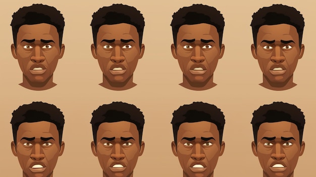 Vector the many faces of the same man