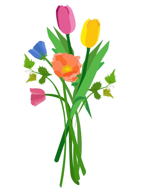 many flowers bouquet vector illustration design element