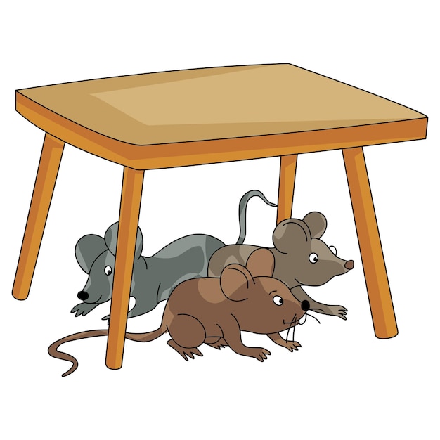 Many mouses under the table