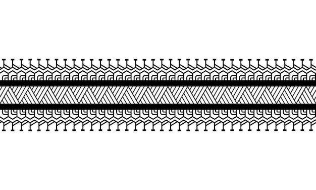 Maori polynesian tattoo bracelet Tribal sleeve seamless pattern vector